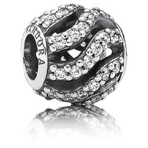 PANDORA Winter Wisp Pave Charm Authentic Sterling Silver Clear Pave Zirconia